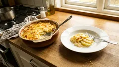 Cremiges Kartoffelgratin mit Cheddar – mit goldbrauner Käsekruste aus dem Ofen