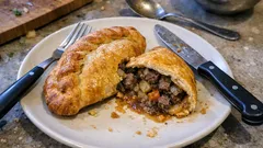 Cornish Pasty aus dem Ofen: herzhaft gefüllt und mit Blätterteig ganz einfach