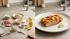 Wiener Schnitzel mit Twist: Vollkorn-Panade und Meerrettich, schnell gebraten
