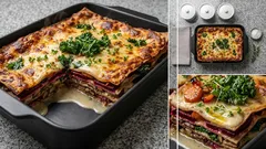 Winter-Lasagne mit Grünkohl und Roter Bete – bunt, cremig und richtig sättigend