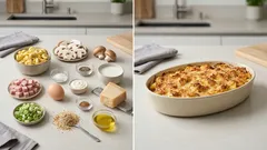 Cremiger Tortellini-Auflauf mit Schinken – schnell vorbereitet, goldbraun überbacken