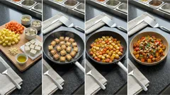 Kartoffel-Tofu-Pfanne mit Harissa: würzig, knusprig und in einer Pfanne gemacht